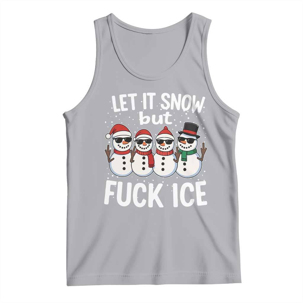 Anti ICE Christmas Tank Top Funny Snowman Cute Finger Let It Snow Funny FDT TS10 Athletic Heather Print Your Wear