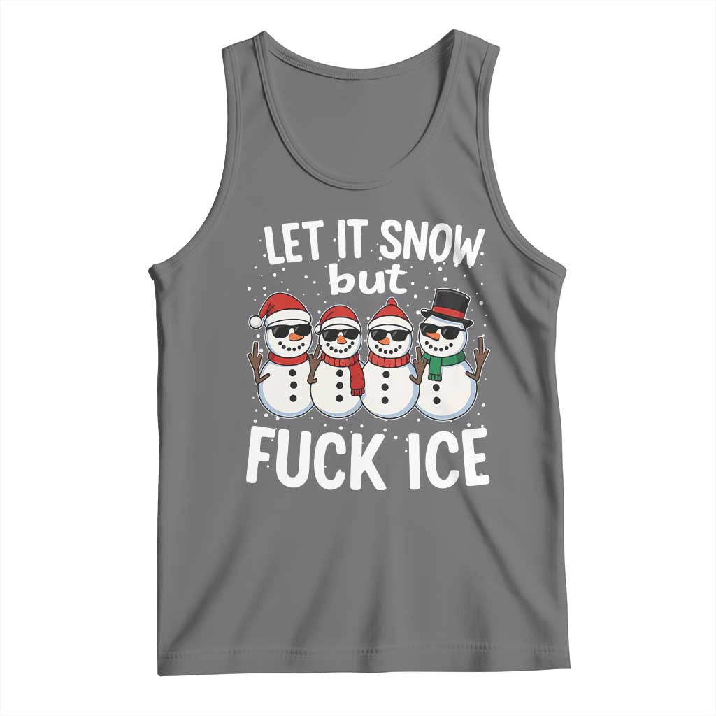 Anti ICE Christmas Tank Top Funny Snowman Cute Finger Let It Snow Funny FDT TS10 Black Heather Print Your Wear