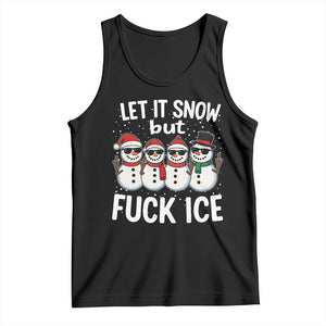 Anti ICE Christmas Tank Top Funny Snowman Cute Finger Let It Snow Funny FDT TS10 Black Print Your Wear
