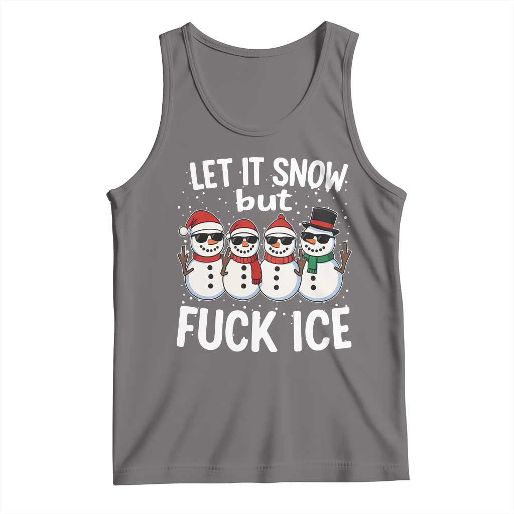 Anti ICE Christmas Tank Top Funny Snowman Cute Finger Let It Snow Funny FDT TS10 Deep Heather Print Your Wear