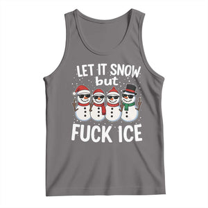 Anti ICE Christmas Tank Top Funny Snowman Cute Finger Let It Snow Funny FDT TS10 Deep Heather Print Your Wear
