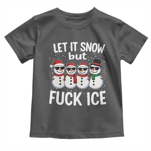 Anti ICE Christmas Toddler T Shirt Funny Snowman Cute Finger Let It Snow Funny FDT TS10 Dark Heather Print Your Wear