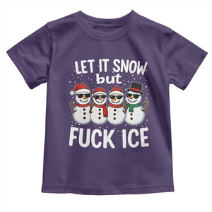 Anti ICE Christmas Toddler T Shirt Funny Snowman Cute Finger Let It Snow Funny FDT TS10 Purple Print Your Wear