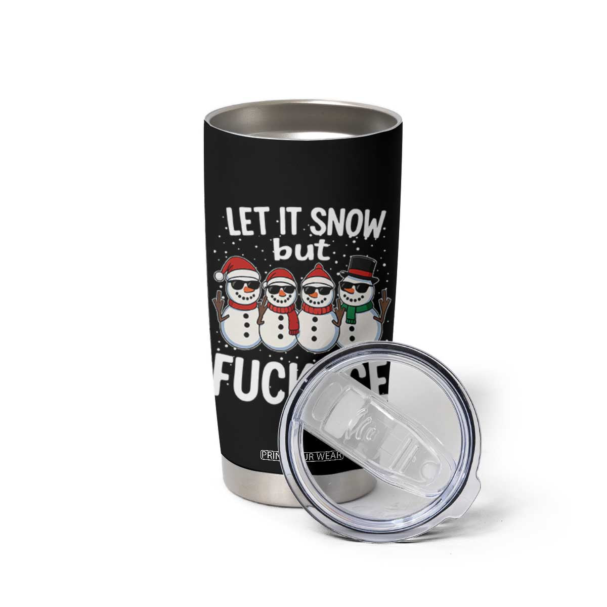Anti ICE Christmas Tumbler Cup Funny Snowman Cute Finger Let It Snow Funny FDT TS10 Print Your Wear