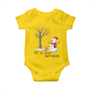Let It Snow But Fuck Ice Baby Onesie Funny Snowman Christmas Winter TS10 Daisy Print Your Wear