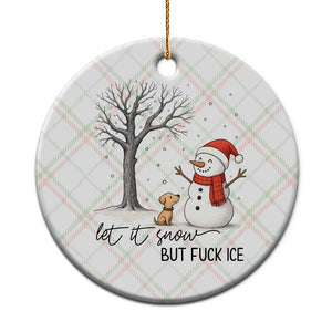 Let It Snow But Fuck Ice Ceramic Ornament Funny Snowman Christmas Winter TS10 1pc Christmas Plaid Print Your Wear