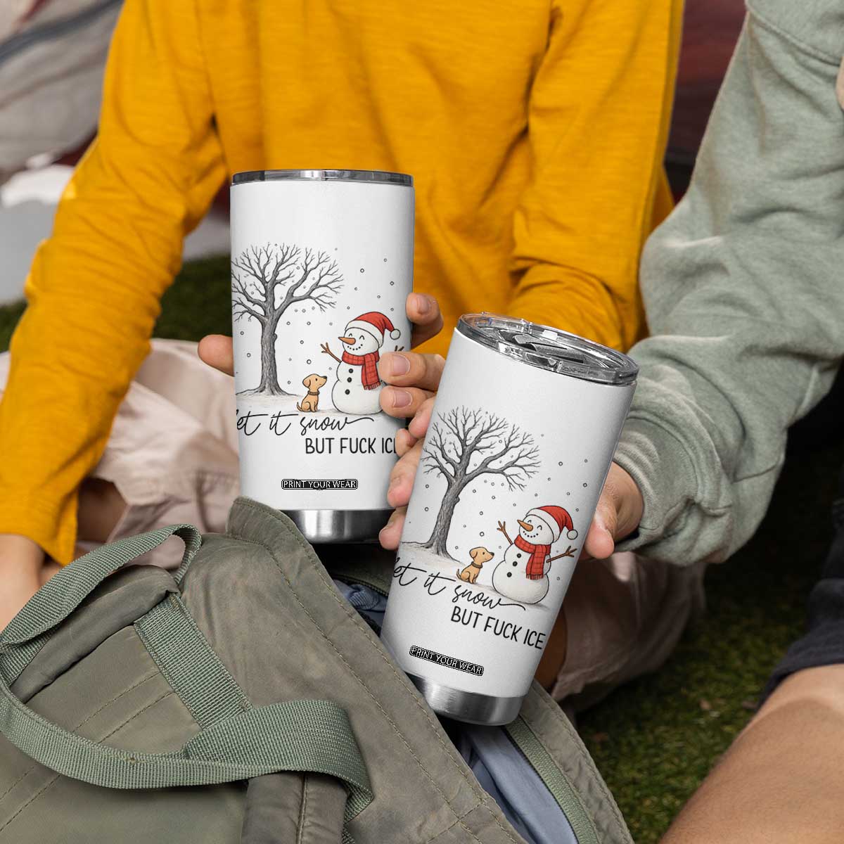 Let It Snow But Fuck Ice Tumbler Cup Funny Snowman Christmas Winter TS10 Print Your Wear