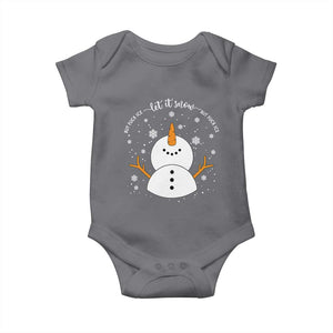Anti ICE Christmas Baby Onesie Let It Snow But Fuck Ice Cute Snowman Winter TS10 Charcoal Print Your Wear
