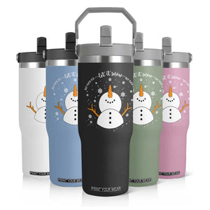 Anti ICE Christmas Flip Straw Tumbler Let It Snow But Fuck Ice Cute Snowman Winter TS10 Print Your Wear