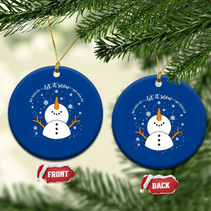 Anti ICE Christmas Ceramic Ornament Let It Snow But Fuck Ice Cute Snowman Winter TS10 1pc Blue Print Your Wear