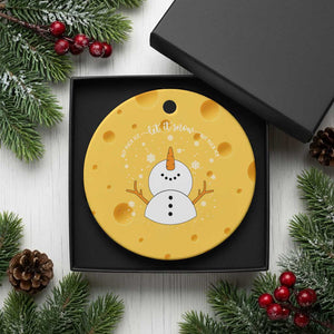 Anti ICE Christmas Ceramic Ornament Let It Snow But Fuck Ice Cute Snowman Winter TS10 1pc Yellow Cheese Print Your Wear