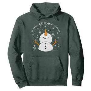 Anti ICE Christmas Hoodie Let It Snow But Fuck Ice Cute Snowman Winter TS10 Dark Forest Green Print Your Wear