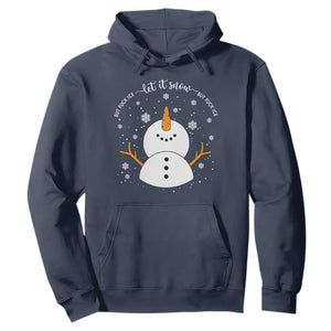 Anti ICE Christmas Hoodie Let It Snow But Fuck Ice Cute Snowman Winter TS10 Navy Print Your Wear