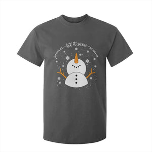 Anti ICE Christmas T Shirt For Kid Let It Snow But Fuck Ice Cute Snowman Winter TS10 Dark Heather Print Your Wear
