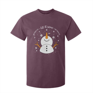 Anti ICE Christmas T Shirt For Kid Let It Snow But Fuck Ice Cute Snowman Winter TS10 Maroon Print Your Wear