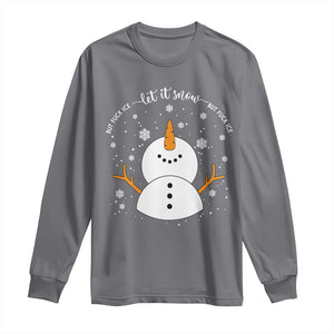 Anti ICE Christmas Long Sleeve Shirt Let It Snow But Fuck Ice Cute Snowman Winter TS10 Charcoal Print Your Wear