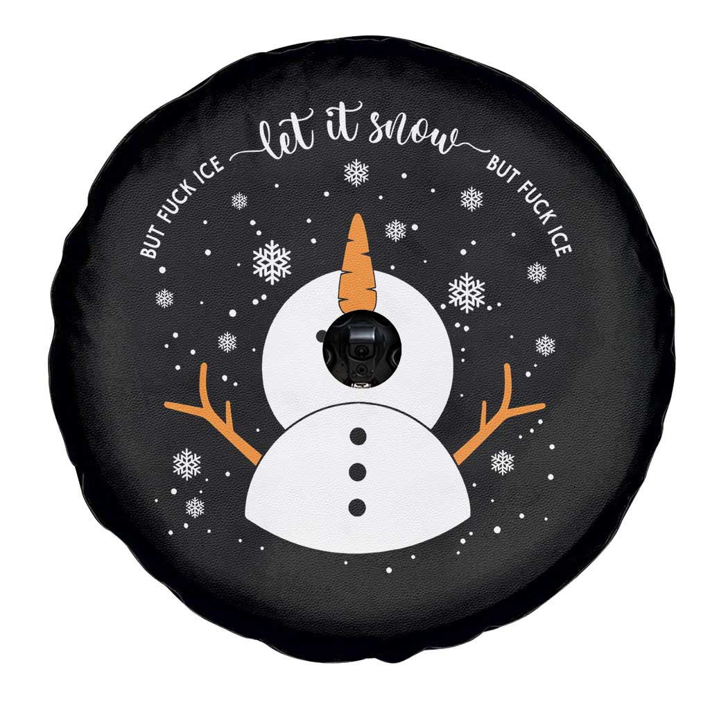Anti ICE Christmas Spare Tire Cover Let It Snow But Fuck Ice Cute Snowman Winter TS10 Print Your Wear