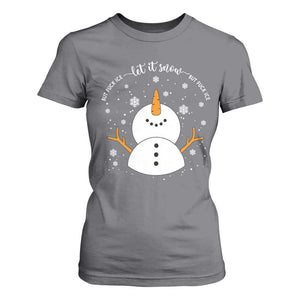 Anti ICE Christmas T Shirt For Women Let It Snow But Fuck Ice Cute Snowman Winter TS10 Charcoal Print Your Wear