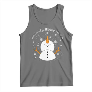 Anti ICE Christmas Tank Top Let It Snow But Fuck Ice Cute Snowman Winter TS10 Black Heather Print Your Wear