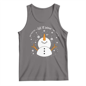 Anti ICE Christmas Tank Top Let It Snow But Fuck Ice Cute Snowman Winter TS10 Deep Heather Print Your Wear