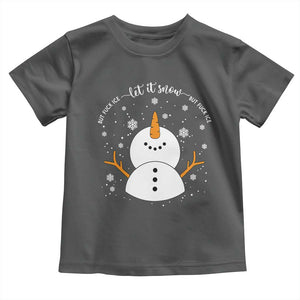 Anti ICE Christmas Toddler T Shirt Let It Snow But Fuck Ice Cute Snowman Winter TS10 Dark Heather Print Your Wear