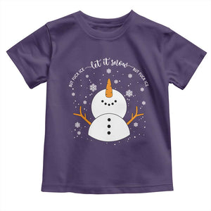 Anti ICE Christmas Toddler T Shirt Let It Snow But Fuck Ice Cute Snowman Winter TS10 Purple Print Your Wear
