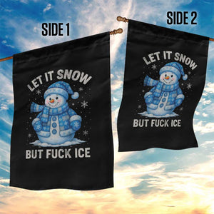 Anti ICE Christmas Garden Flag Retro Blue Snowman Let It Snow But Fuck Ice TS10 Print Your Wear