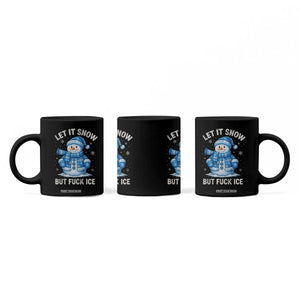 Anti ICE Christmas Coffee Mug Retro Blue Snowman Let It Snow But Fuck Ice TS10 Print Your Wear