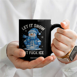 Anti ICE Christmas Coffee Mug Retro Blue Snowman Let It Snow But Fuck Ice TS10 Print Your Wear