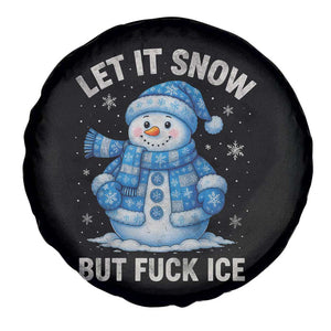 Anti ICE Christmas Spare Tire Cover Retro Blue Snowman Let It Snow But Fuck Ice TS10 Print Your Wear