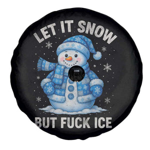 Anti ICE Christmas Spare Tire Cover Retro Blue Snowman Let It Snow But Fuck Ice TS10 Print Your Wear
