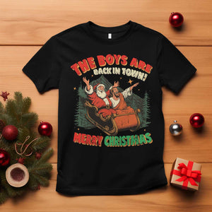 The Boys Are Back in Town Christmas T Shirt Funny Santa Jesus TS10 Black Print Your Wear