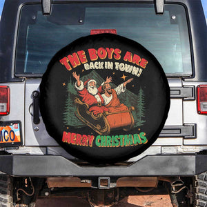 The Boys Are Back in Town Christmas Spare Tire Cover Funny Santa Jesus TS10 No hole Black Print Your Wear