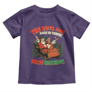 The Boys Are Back in Town Christmas Toddler T Shirt Funny Santa Jesus TS10 Purple Print Your Wear