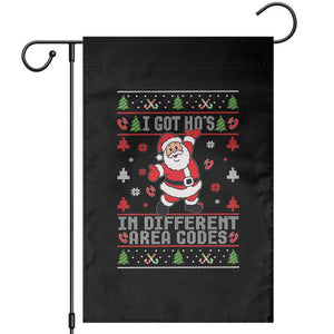 Funny Santa Ugly Christmas Garden Flag I Got Hos in Different Area Codes TS10 Black Print Your Wear