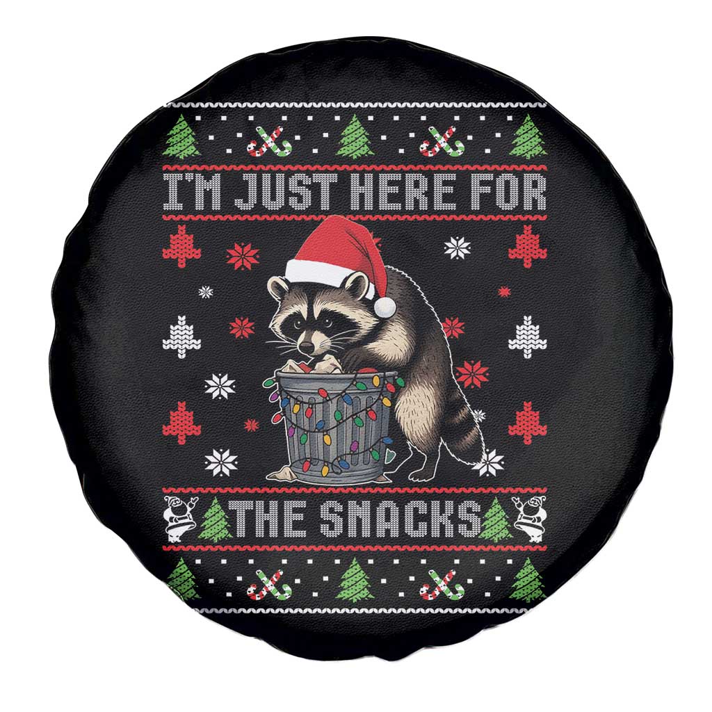 Funny Raccoon Ugly Christmas Spare Tire Cover I'm Just Here for The Snacks Cute Trash Panda TS10 Print Your Wear