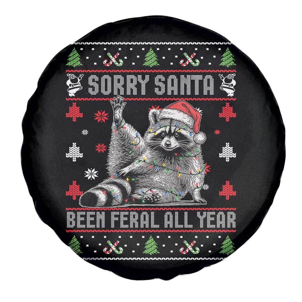 Funny Raccoon Ugly Christmas Spare Tire Cover Cute Trash Panda Sorry Santa Been Feral All Year TS10 Print Your Wear