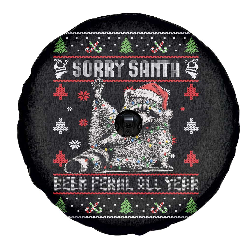 Funny Raccoon Ugly Christmas Spare Tire Cover Cute Trash Panda Sorry Santa Been Feral All Year TS10 Print Your Wear