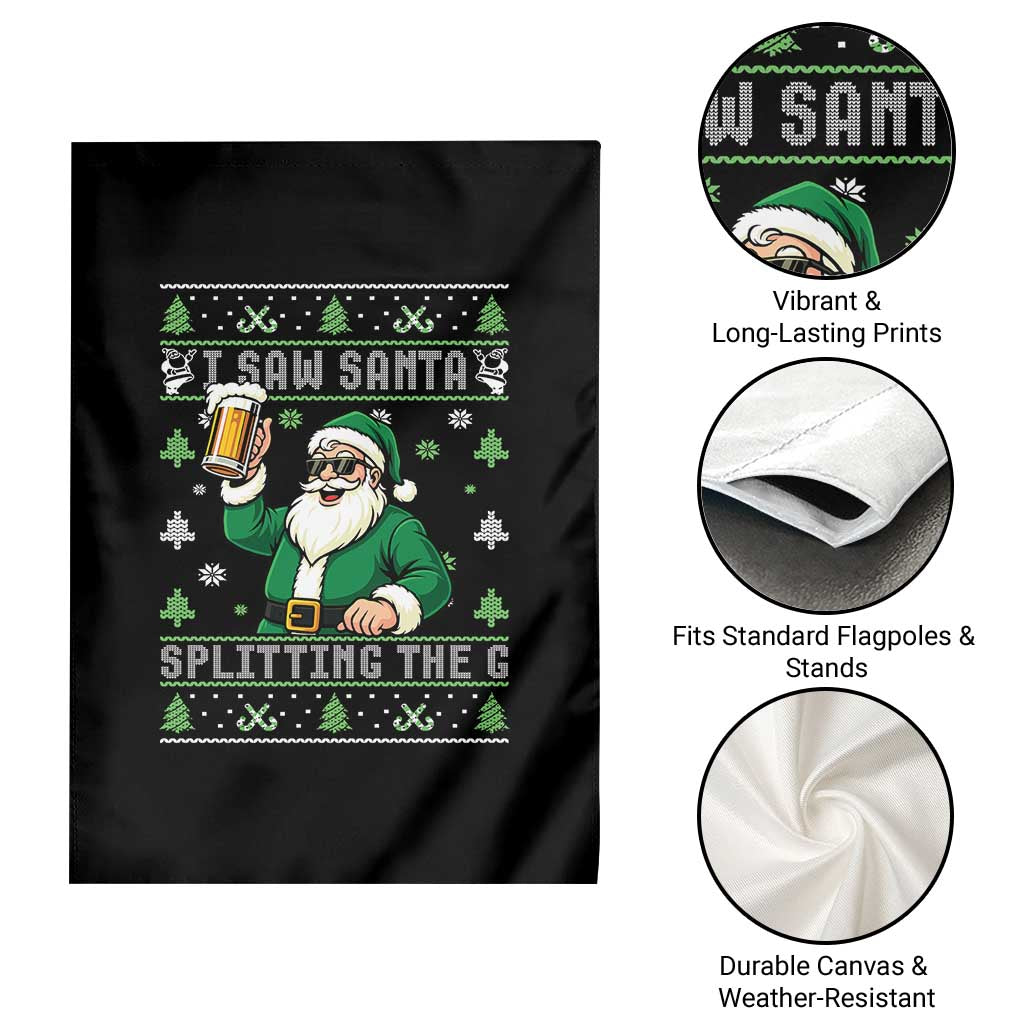 Funny Santa Ugly Christmas Garden Flag Drinking Beer Splitting G Inappropriate Adult Humor TS10 Print Your Wear