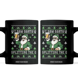 Funny Santa Ugly Christmas Coffee Mug Drinking Beer Splitting G Inappropriate Adult Humor TS10 Black Print Your Wear