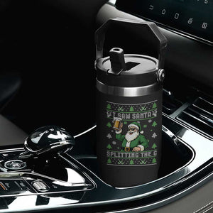 Funny Santa Ugly Christmas Flip Straw Tumbler Drinking Beer Splitting G Inappropriate Adult Humor TS10 Print Your Wear