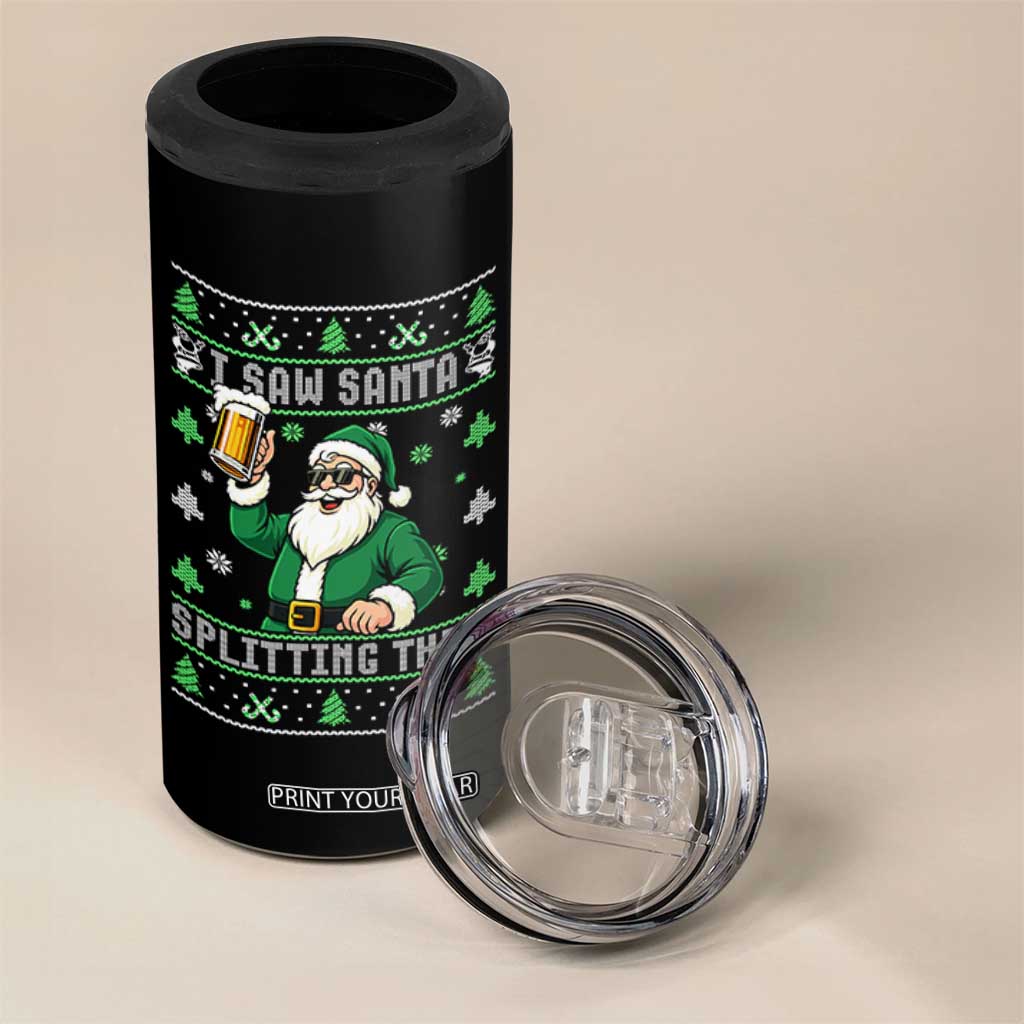 Funny Santa Ugly Christmas 4 in 1 Can Cooler Tumbler Drinking Beer Splitting G Inappropriate Adult Humor TS10 Print Your Wear