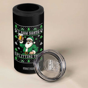 Funny Santa Ugly Christmas 4 in 1 Can Cooler Tumbler Drinking Beer Splitting G Inappropriate Adult Humor TS10 Print Your Wear