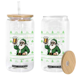 Funny Santa Ugly Christmas Glass Can Drinking Beer Splitting G Inappropriate Adult Humor TS10 Print Your Wear