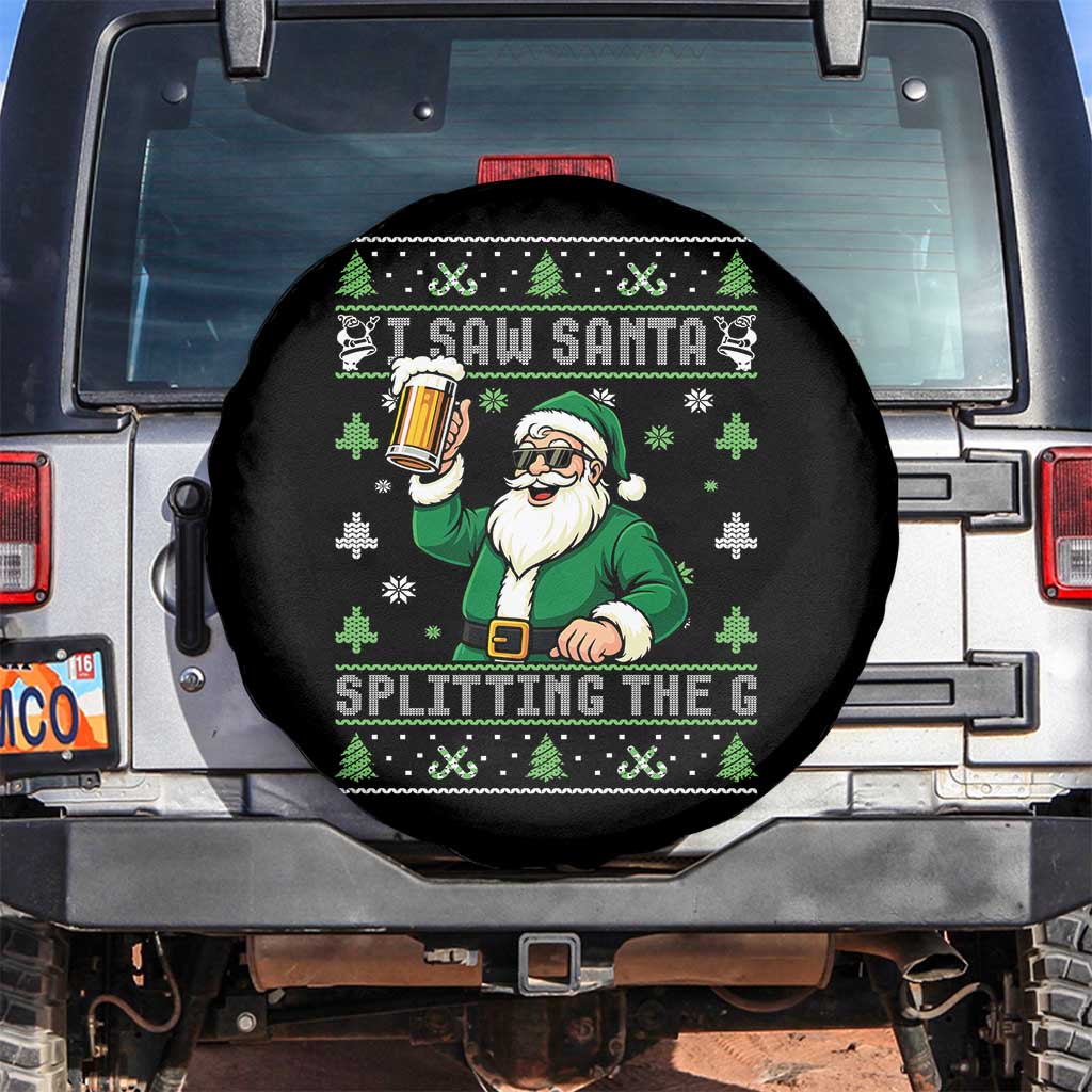 Funny Santa Ugly Christmas Spare Tire Cover Drinking Beer Splitting G Inappropriate Adult Humor TS10 No hole Black Print Your Wear