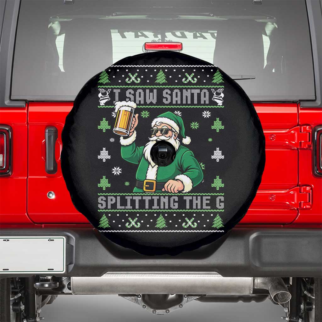 Funny Santa Ugly Christmas Spare Tire Cover Drinking Beer Splitting G Inappropriate Adult Humor TS10 Black Print Your Wear
