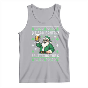 Funny Santa Ugly Christmas Tank Top Drinking Beer Splitting G Inappropriate Adult Humor TS10 Athletic Heather Print Your Wear