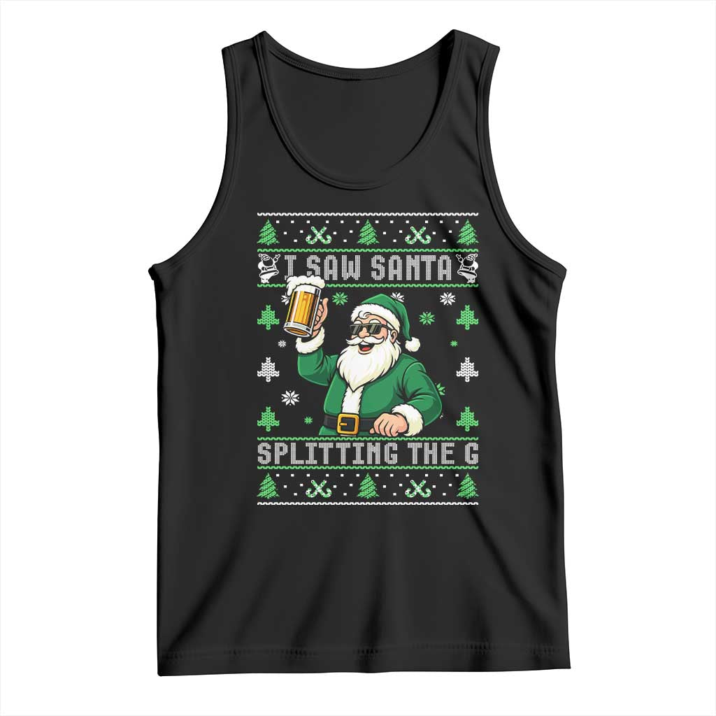 Funny Santa Ugly Christmas Tank Top Drinking Beer Splitting G Inappropriate Adult Humor TS10 Black Print Your Wear