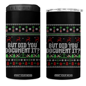 But Did You Document It Ugly Christmas 4 in 1 Can Cooler Tumbler Funny Office Party Sarcastic Winter HR TS10 One Size: 16 oz Black Print Your Wear