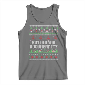 But Did You Document It Ugly Christmas Tank Top Funny Office Party Sarcastic Winter HR TS10 Black Heather Print Your Wear